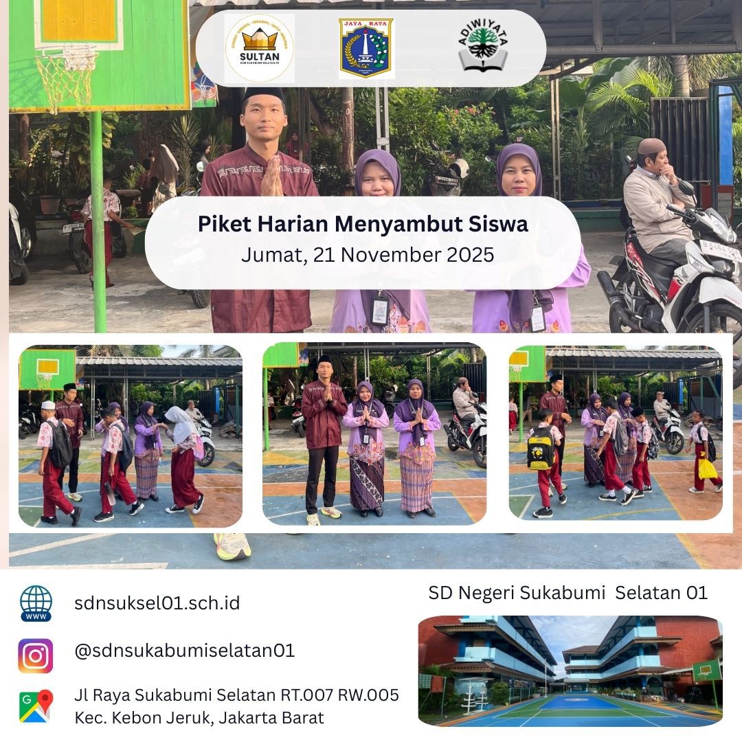 Pagi Ceria: Siswa SDN Sukabumi Selatan 01 Disambut dengan Sapaan dan Senyuman